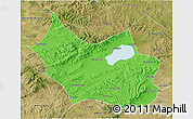 Political 3D Map of Liangcheng, satellite outside