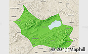 Political 3D Map of Liangcheng, shaded relief outside