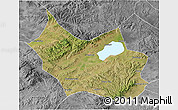 Satellite 3D Map of Liangcheng, desaturated