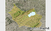 Satellite 3D Map of Liangcheng, semi-desaturated