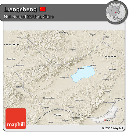 Shaded Relief 3D Map of Liangcheng