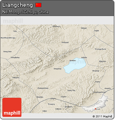 Shaded Relief 3D Map of Liangcheng
