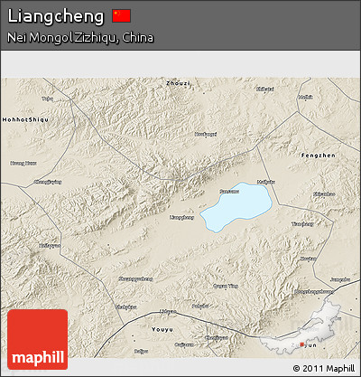 Shaded Relief 3D Map of Liangcheng