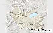 Shaded Relief 3D Map of Liangcheng, lighten, semi-desaturated
