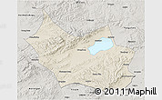 Shaded Relief 3D Map of Liangcheng, semi-desaturated