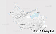 Silver Style 3D Map of Liangcheng, single color outside