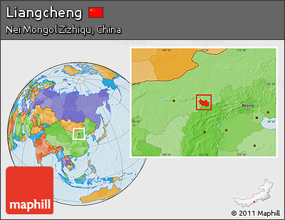 Political Location Map of Liangcheng