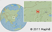 Savanna Style Location Map of Liangcheng, hill shading