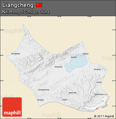 Classic Style Map of Liangcheng, single color outside