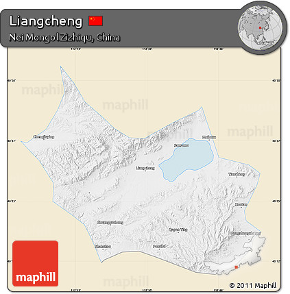 Classic Style Map of Liangcheng, single color outside