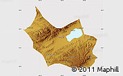 Physical Map of Liangcheng, cropped outside