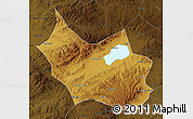 Physical Map of Liangcheng, darken