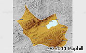 Physical Map of Liangcheng, lighten, desaturated