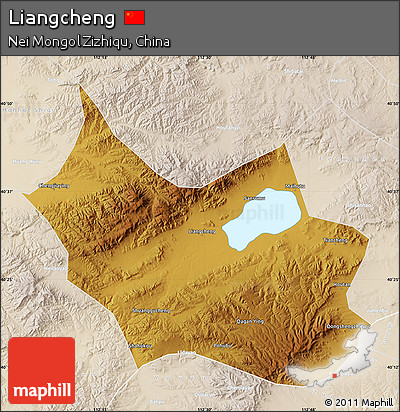 Physical Map of Liangcheng, lighten