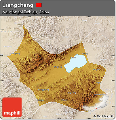 Physical Map of Liangcheng, lighten
