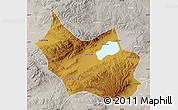 Physical Map of Liangcheng, lighten, semi-desaturated