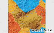 Physical Map of Liangcheng, political outside