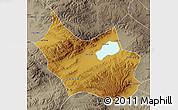 Physical Map of Liangcheng, semi-desaturated