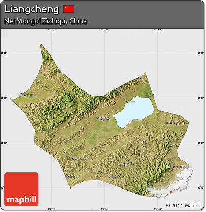 Satellite Map of Liangcheng, single color outside