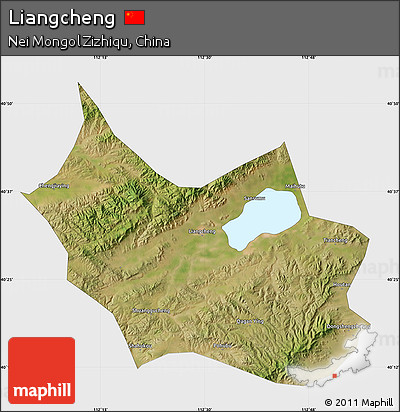 Satellite Map of Liangcheng, single color outside