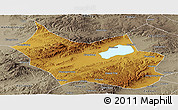 Physical Panoramic Map of Liangcheng, semi-desaturated