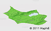 Political Panoramic Map of Liangcheng, cropped outside