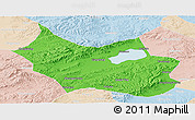 Political Panoramic Map of Liangcheng, lighten