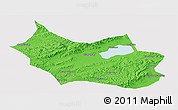 Political Panoramic Map of Liangcheng, single color outside