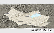 Shaded Relief Panoramic Map of Liangcheng, darken