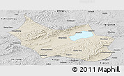 Shaded Relief Panoramic Map of Liangcheng, desaturated