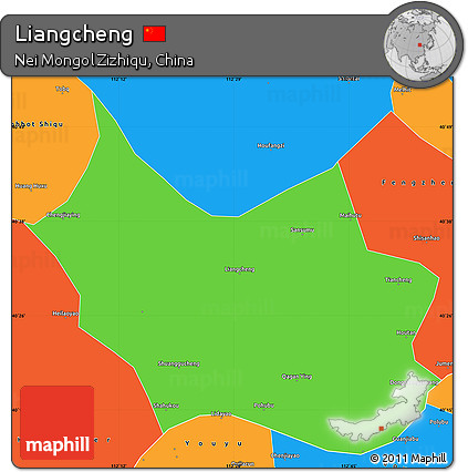 Political Simple Map of Liangcheng