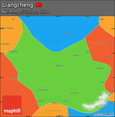 Political Simple Map of Liangcheng