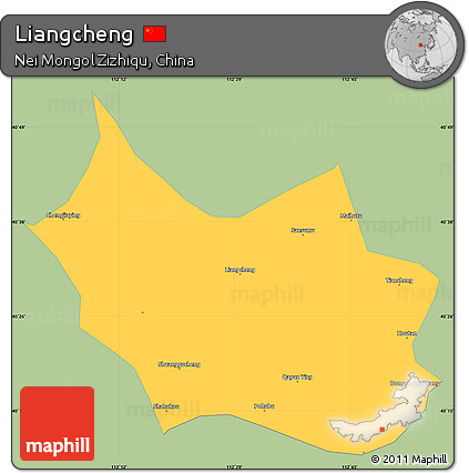 Savanna Style Simple Map of Liangcheng, single color outside
