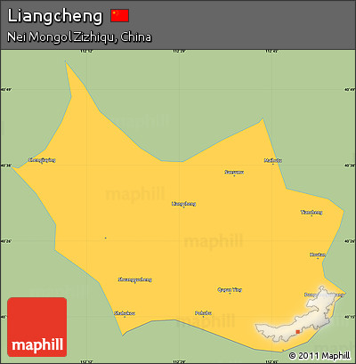 Savanna Style Simple Map of Liangcheng, single color outside