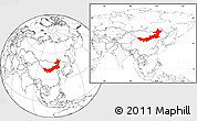 Blank Location Map of Nei Mongol Zizhiqu, within the entire country