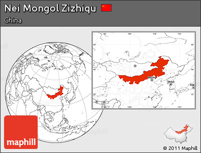 Blank Location Map of Nei Mongol Zizhiqu
