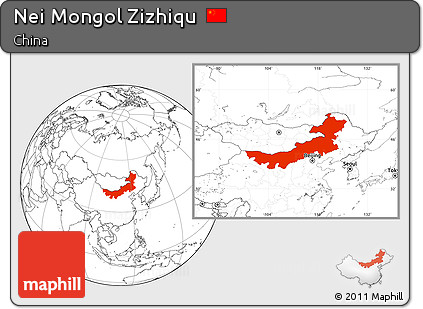 Blank Location Map of Nei Mongol Zizhiqu