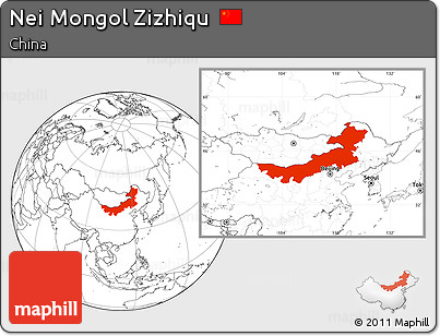 Blank Location Map of Nei Mongol Zizhiqu
