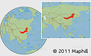 Savanna Style Location Map of Nei Mongol Zizhiqu, within the entire country