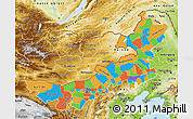 Political Map of Nei Mongol Zizhiqu, physical outside