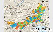 Political Map of Nei Mongol Zizhiqu, shaded relief outside