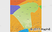 Physical 3D Map of Naiman Qi, political outside