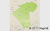 Physical 3D Map of Naiman Qi, shaded relief outside