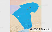 Political 3D Map of Naiman Qi, lighten