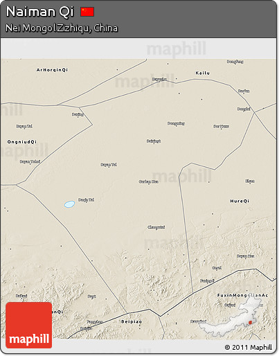 Shaded Relief 3D Map of Naiman Qi