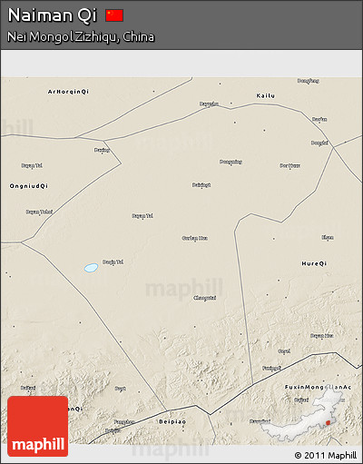 Shaded Relief 3D Map of Naiman Qi