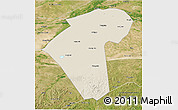 Shaded Relief 3D Map of Naiman Qi, satellite outside