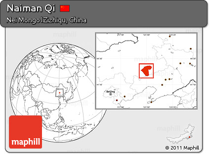 Blank Location Map of Naiman Qi