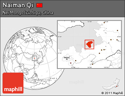 Blank Location Map of Naiman Qi, highlighted parent region