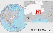 Gray Location Map of Naiman Qi, highlighted parent region